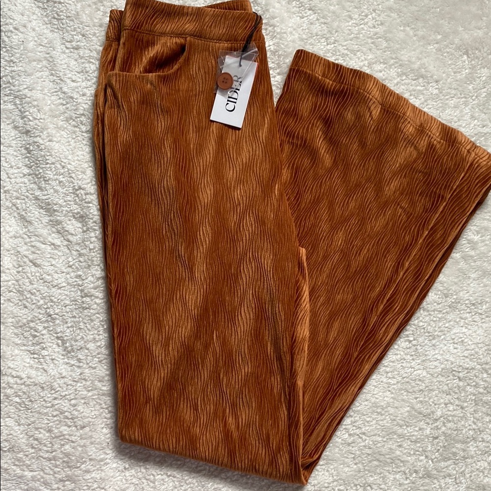 Cider Rust velvet bell bottom pants